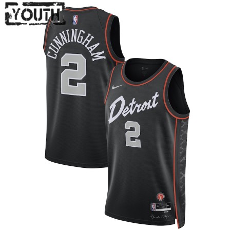 Detroit Pistons Cade Cunningham Nike 2023-24 City Edition Musta Lasten Pelipaidat Swingman